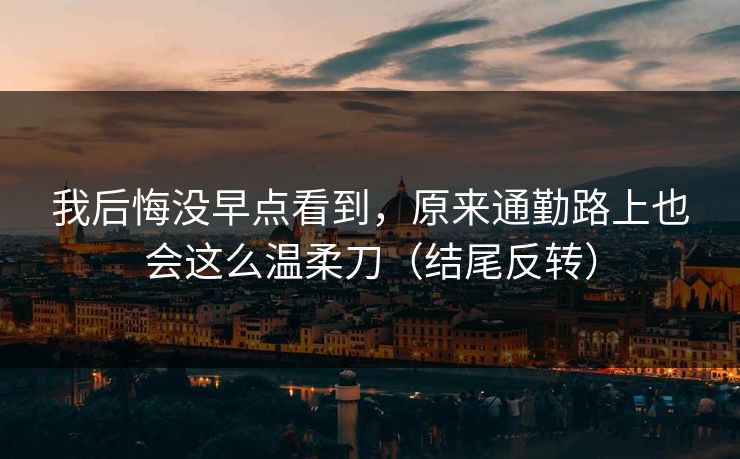 我后悔没早点看到，原来通勤路上也会这么温柔刀（结尾反转）