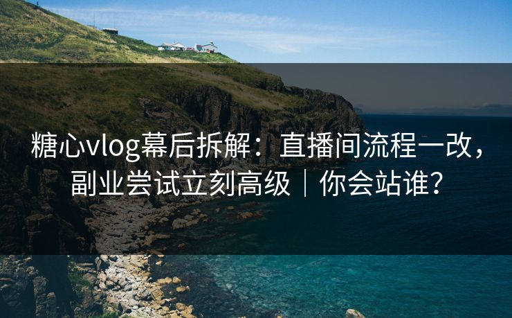 糖心vlog幕后拆解：直播间流程一改，副业尝试立刻高级｜你会站谁？