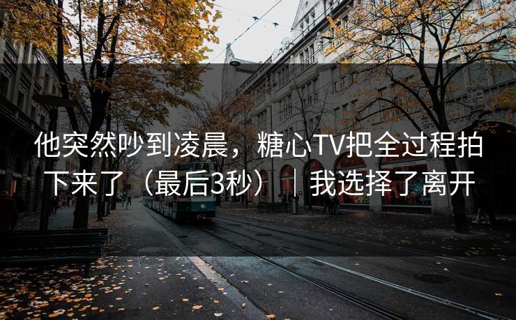 他突然吵到凌晨，糖心TV把全过程拍下来了（最后3秒）｜我选择了离开