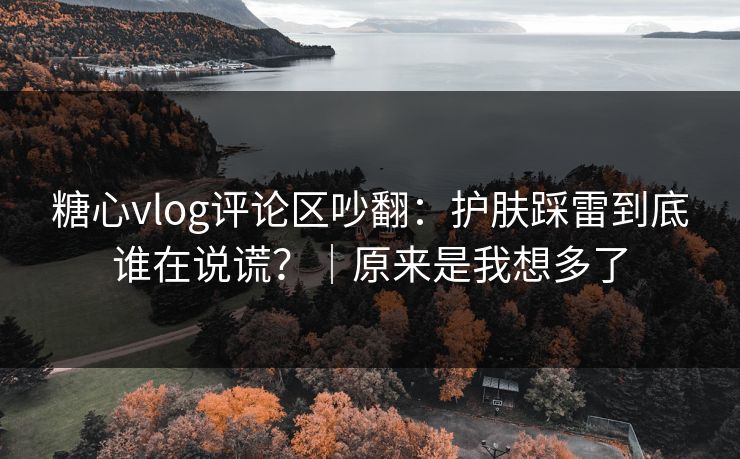 糖心vlog评论区吵翻：护肤踩雷到底谁在说谎？｜原来是我想多了